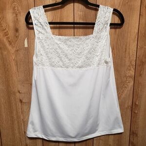 C J Banks Cream Cami/tank Lace Strips Layering Piece 1X Legacy Piece